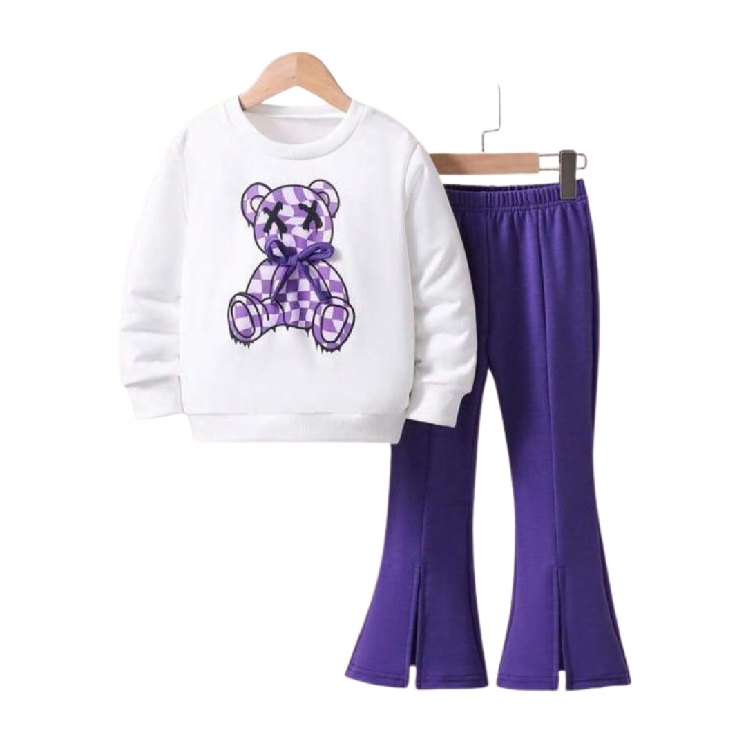 Image of PURPLE BEAR FLEECE TRACKSUIT